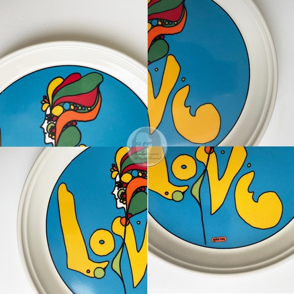 Vintage Peter Max LOVE Plate Home Decor Genuine China by Iroquois Syracuse NY - Picture 10 of 11